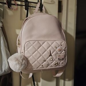 Marshalls Pink Kids Backpack with Pom Pom